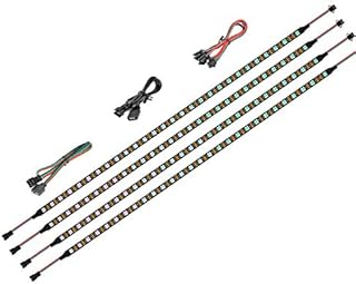 BTF-LIGHTING WS2812B RGBIC LED RGB PC Light Strip 4PCs 19in Individually Addressable LED Strip for 5V 3-Pin RGB LED headers for Asus Aura, Asrock RGB Led, Gigabyte RGB Fusion, MSI Mystic Light