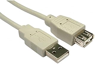 Bluecharge Direct 1m Metre SHORT USB 2.0 EXTENSION Cable Lead A Male To A Female BEIGE/WHITE