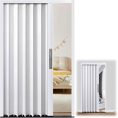 Kitchen Bathroom Office Privacy Gate, Bi-fold Telescopic Folding Doors with