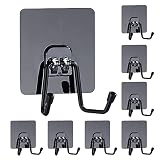 DASITON Large Adhesive Hooks 22Ib(Max) Utility Hooks Double Hook Towel and Coats Hooks,for Home Kitc