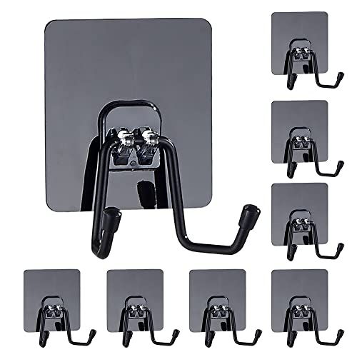 Dasiton Large Adhesive Hooks 22Ib(Max) Utility Hooks Double Hook Towel And Coats Hooks,For Home Kitchen Bedroom Bathroom Office Ceiling (8Pack) #TOP3