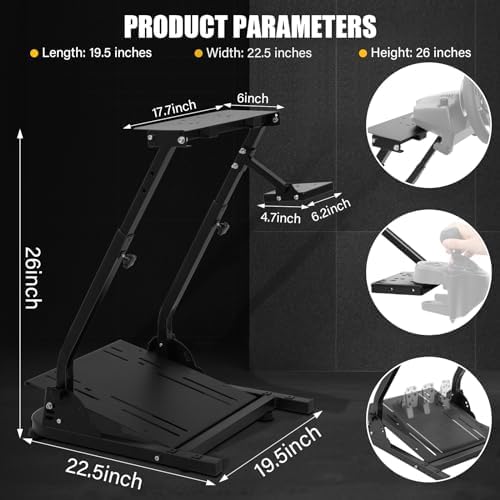 Miniatura 8 de Best brose Adjustable Racing Steering wheel Stand Shifter Mount Fit for Logitech G25, G27, G29, G920 Racing Simulator Cockpit Video Game