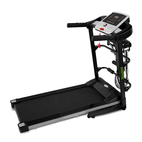 Aparatos De Gimnasio, Sports BODYFIT Caminadora electrica Plegable, Maquina para Correr 1.50HP de inclinación Fija Monitor LCD motorizado con Banda Masajeadora, Soporta 120 kg