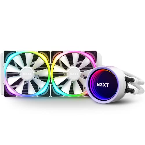 NZXT Kraken X53 RGB 240 mm - RL-KRX53-R1 - Enfriador líquido de CPU AIO RGB - Diseño de espejo infinito giratorio - Conector RGB - Ventiladores de radiador Aer RGB V2 de 120 mm (2 incluidos)