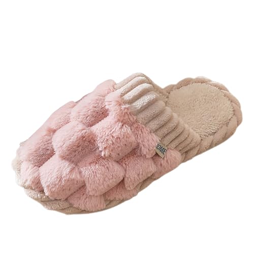 Checkered Slippers for Women Men Indoor Warm Cozy Winter Fuzzy Slippers Plush Plaid Home Bedroom House Shoes Non-Slip3