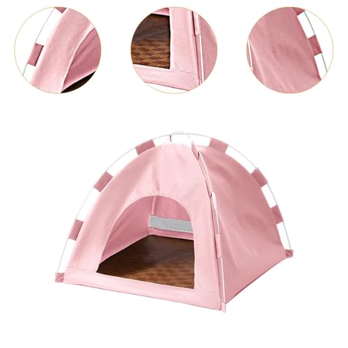 Image of Cat Dog Pet Tent Semi Enclosed Cat House for Indoor Cats Kitten Small Animal Pink | Pet Supplies | Cat Supplies | Beds