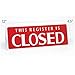 4pk Register Closed Tents, Large, Red and White, Checkout Lane Signs, Double Sided 12