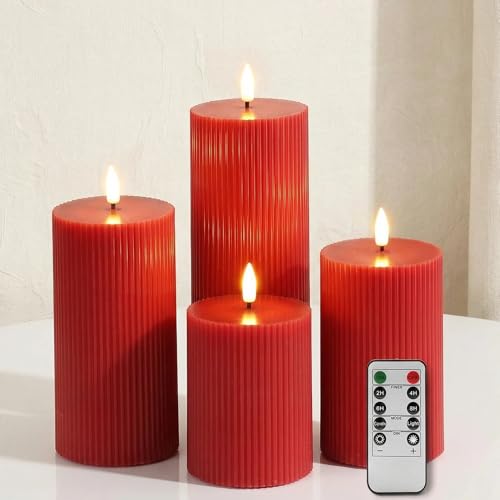 Velas de cera real parpadeante con diseño estriado exclusivo para salones de lujo