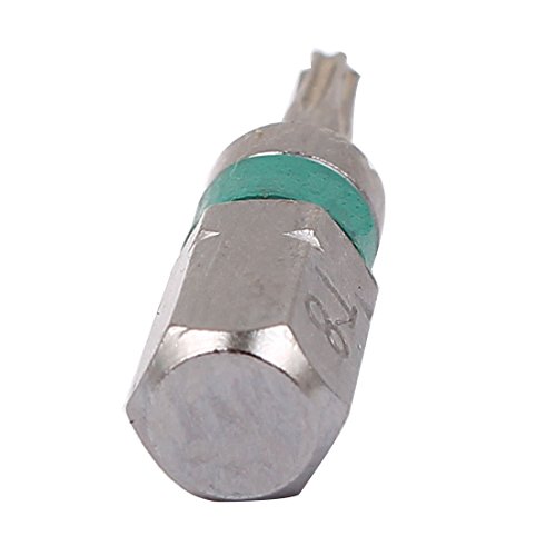 Sourcingmap 1/4" Hex Shank Magnetic T8 Torx Security Screwdriver Bit Gray 4pcs, Green - Image 3