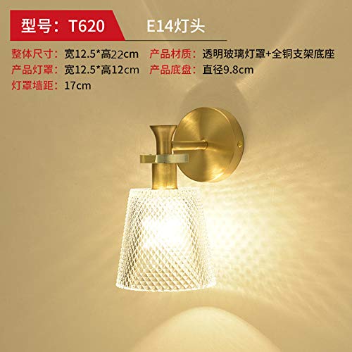 Preisvergleich Produktbild Led wandleuchte nachttischlampe moderne minimalistische kreative schlafzimmer persönlichkeit wohnzimmer amerikanischen gang korridor kupfer treppenlicht t620 + warmes licht