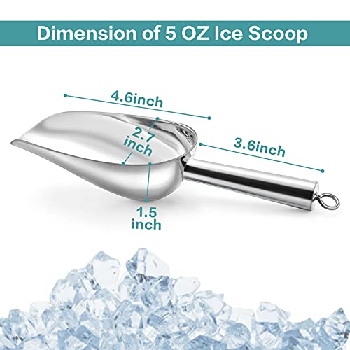 image for TeamFar Stainless Steel Ice Scoop, Small Metal Food Candy Scoop for Ki