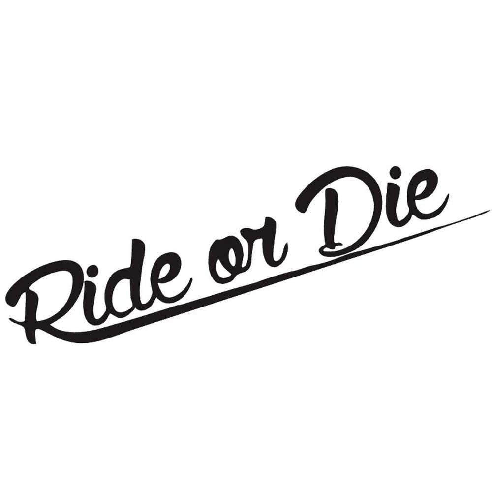 Bertdcx Black Auto Accessory Ride Or Die Car Style Tuning Racing Car Stickers(Black)