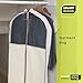 Smart Design Gusseted Garment Bag Hanger - (24 x 54 Inch) - Clothing Storage Cover - Includes Zipper Closure & Travel Loop - Suits, Dresses Travel Closet Organization - [Beige]