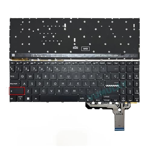 Clavier rétroéclairé Vivobook pour Asus E1504 et K3605 layout Spain noir