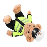 FIXOSHEE Polizeibär Plüschtier Sitzend Weiches Kuscheltier mit Uniform und Mütze Langlebiges Stofftier für Jungen und Mädchen Realistisch Gestaltetes