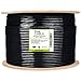 TRUECABLE RG6 Outdoor Quad Shield Coaxial Cable, 1000ft, Black, Direct Burial (CMX), 75 Ohm, 18 AWG Bare Copper Conductor, UV Resistant, 3GHz Sweep Tested