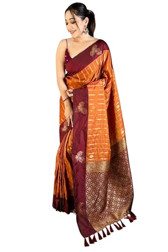 SGF11 Women's Kanjivaram Pure Soft Silk Saree With Unstitched Blouse Piece product image 8