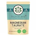 Magnesium Taurate 700mg–10% Elemental Magnesium–Heart Health, Muscle Function & Relaxation Support–High Absorption Magnesium Supplement–Vegan, Non-GMO, No Fillers–UK Made by NutraCore (90 Caps)