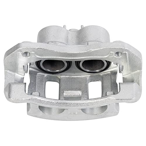 Image of TRQ Front Brake Caliper Set Zinc Coated Brackets Hardware Compatible with 2007-2009 2007-2016 Hyundai Santa Fe