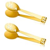 2 stk Edelstahl Tee Tasche Zange Teebeutel, Teebeutelpresse Teezange Sieb zum Anklipsen Teezubehör für Teetrinker Squeezer Sieb Halter Grip Metall Löffel Mini Zucker Clip Küche Bar Servierzange Teebe