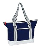 noTrash2003 Trendige Strandtasche/Weekender/Shopper/Badetasche-blau/weiß marine im maritimen Stil