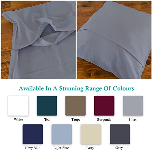 Set Of 2 German Xl Pillowcases 600 Tc 600 Tc 100% Egyptian Cotton Pillowcases Natural, Ultra Soft & Silky, Made With Sateen Weave Bed Pillow Cover Of Hotel Quality - 31" X 31"(80X80 Cm)- Silver #TOP3
