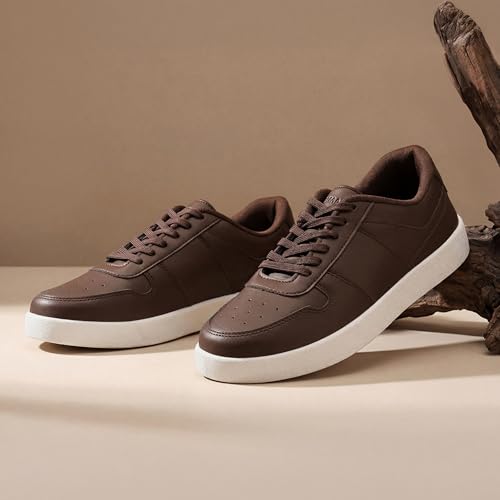 Image of Neeman's Men's Mono Court Sneakers | Lightweight Synthetic Casual Shoes with Cushioned EVA Sole | Flexible Walking & Everyday Comfort Sneakers