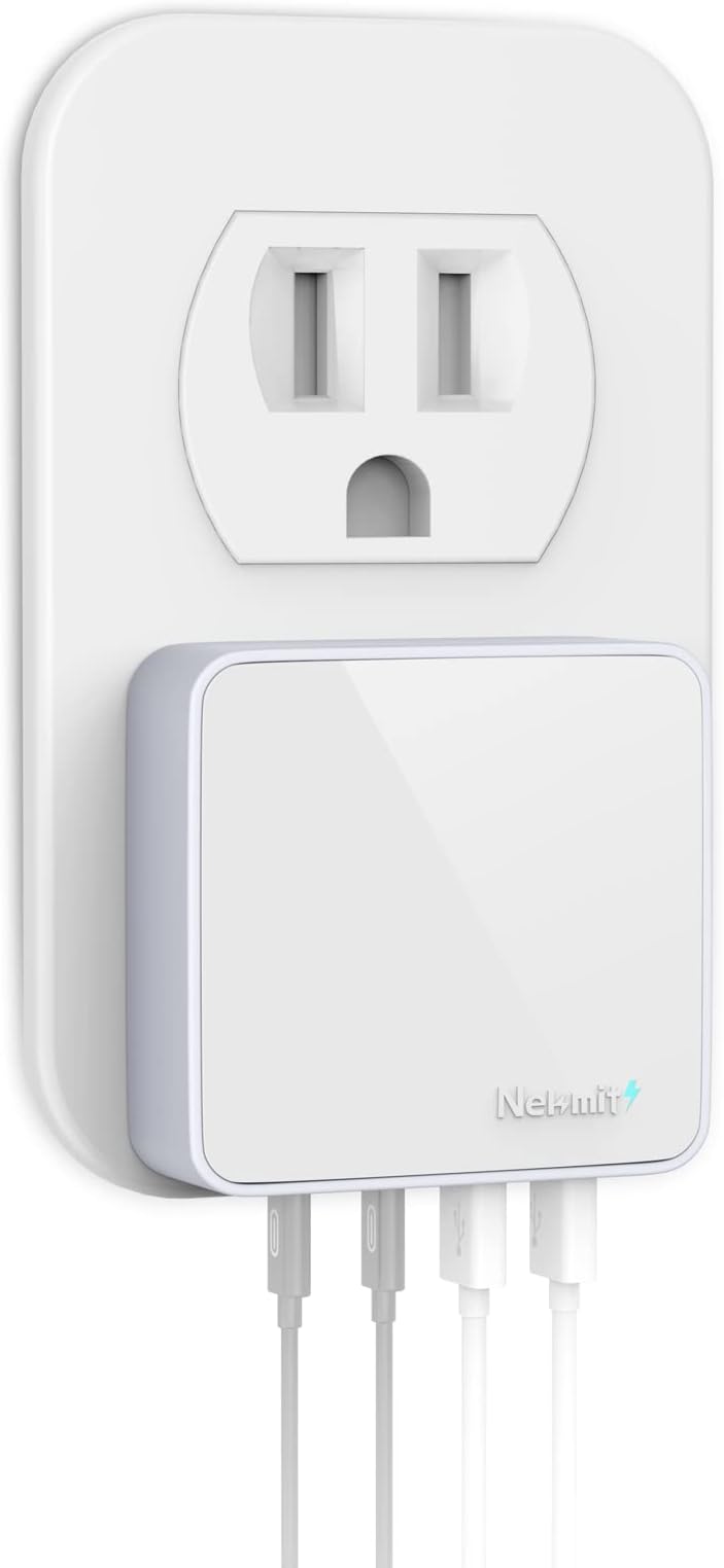 Sponsored Ad - Nekmit USB C Charger, 52W 4-Port Thin Flat Fast Wall Charger Type-C Charging Station with Two 20W PD 3.0 and 2 USB Ports for iPhone 14/14 Pro/14 Pro Max, iPad Pro, AirPods, Galaxy, Android and More