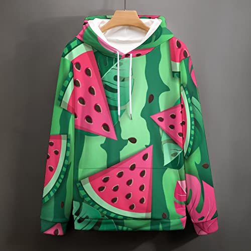 Sweats à capuche manche longue pastèque au motif relief