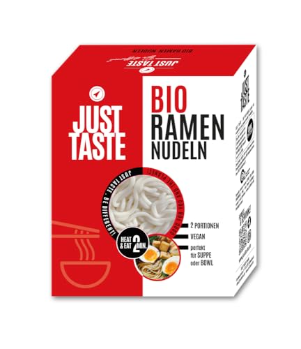 Just Taste BIO RAMEN NUDELN 300G | Vegan | Servierfertig in 2 Minuten | 2 Portionen