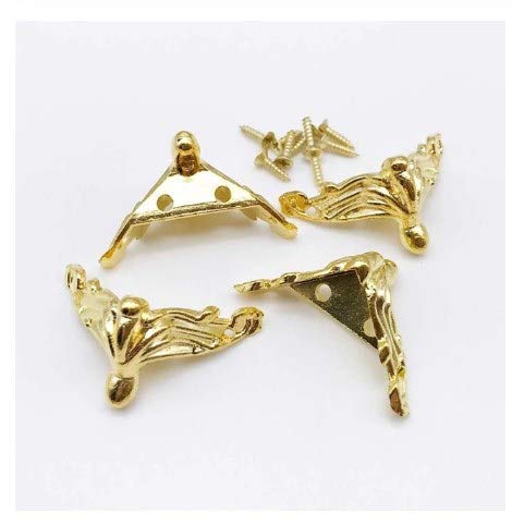 Tia Decorative Metal Brass Leg Corner Protector with Screws for Jewellery Box, Wooden Box, Gift Box (Golden, 25x25x18 mm), Approx 8 Pcs, Triangular (B083ZGQWK6) Amazon Price History, Amazon Price Tracker