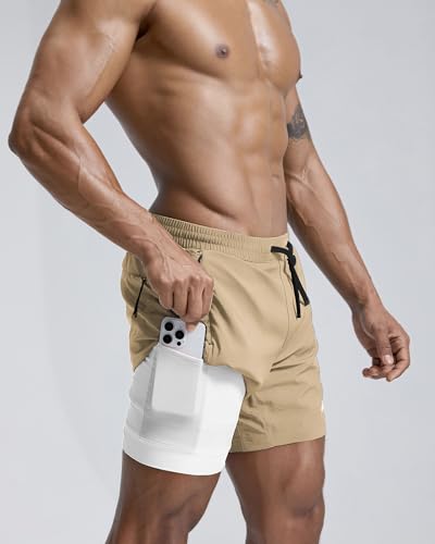 Image of maamgic Men's Athletic Running Shorts with Liner Ultra Lightweight Workout Shorts 5 inch / 7 inch