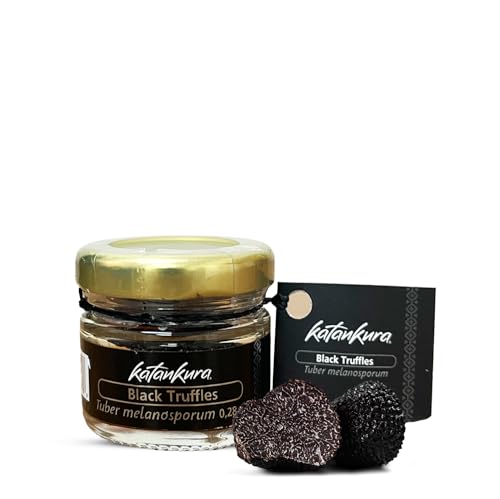 Katankura Whole Black Truffle, Preserved Truffles Wild Harvested, Vegan Gluten Free Non-GMO, Gourmet Fresh Truffle in Glass Jar - 0.28 Oz (Pack of 1)