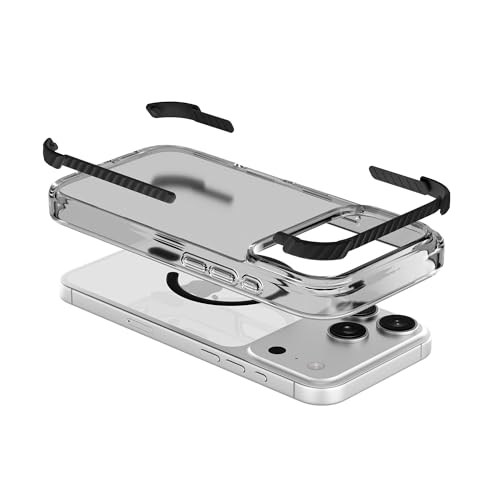 Image of DailyObjects Polycarbonate Case for iPhone 17 Pro Compatible with Mag-Safe Wireless Charging | Reflex Magsafe Shield Slim Shockproof Back Cover, Clear