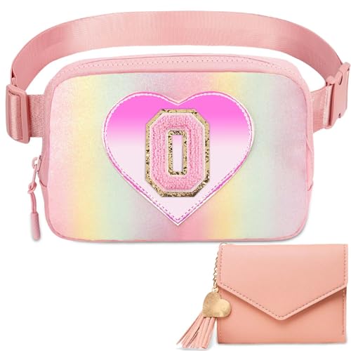 Image of Birthday Gifts for 4 5 6 7 8 9 10 11 12 13 14 15 16 17 18 Year Old Girls, Initial Fanny Pack Belt Bag Purse for Gieces Girls Teens Daughter Sister Girlfriend O