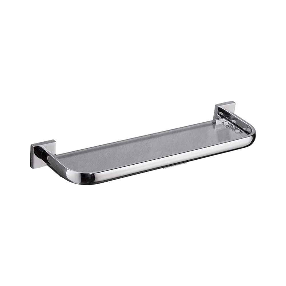 Estantes Flotantes Carrito De Ducha Estante De Baño Acero Inoxidable 304 Estantes De Baño Herrajes Vidrio Cromado Estante Pulido Perforador Estante Montado En La Pared Toallero Toallero/B 50 Cm (A 4