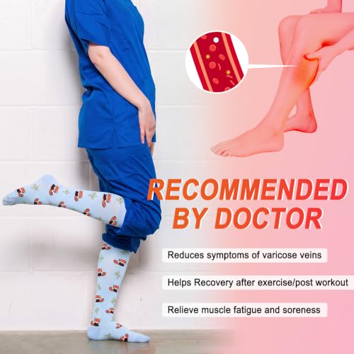 Image of 4 Pairs Compression Socks for Women Circulation-Best Support for Nurses,Running,Athletic,Travel
