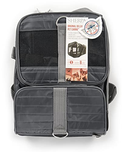 Sherpa Original Deluxe Transportbox für Haustiere, von Fluggesellschaften zugelassen und garantiert an Bord, Anthrazit, Größe S