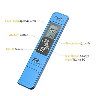 Pancellent Misuratore di qualità dell'Acqua TDS PH EC Temperatura 4 in 1 Set per Coltura idroponica, acquari, Acqua Potabile, Sistema RO, laghetto e Piscina