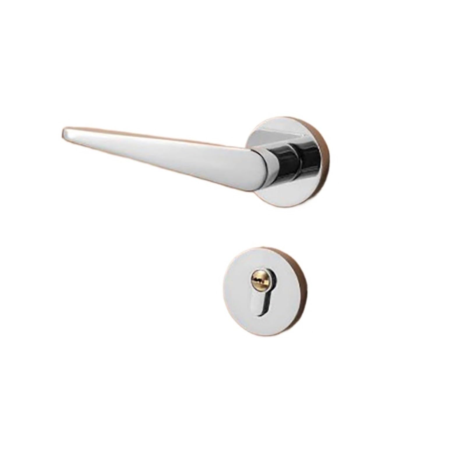 NYRXRYTCA Minimalist Door Lock for Bedroom American Silent Room Door Lock Bathroom Solid Wood Door Handle Household Lock(Bright chrome)