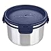 LunchBots Stainless Steel Salad Bowl with Click On Lid Lunch Containers for Adults and Children Reusable Lunch Container with a 6 Cup Capacity - 48oz, Navy Blue Lid