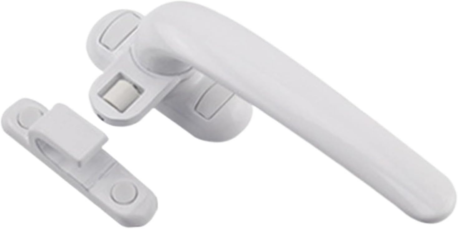 4 Pcs Window Handles Lock Aluminum Alloy Universal Sash Unlock Handle Buckle Anti-Theft for Doors and Windows(Black Right)