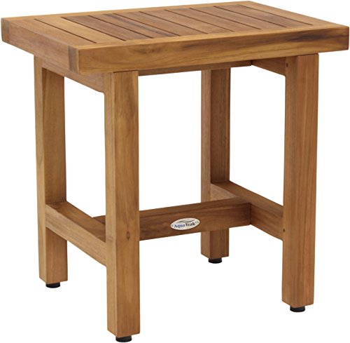 Aquateak Patented 18" Spa Lotus Teak Shower Bench #TOP14