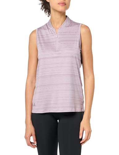 Polo de golf sans manches pour femme adidas Ultimate365 vêtement respirant rayé