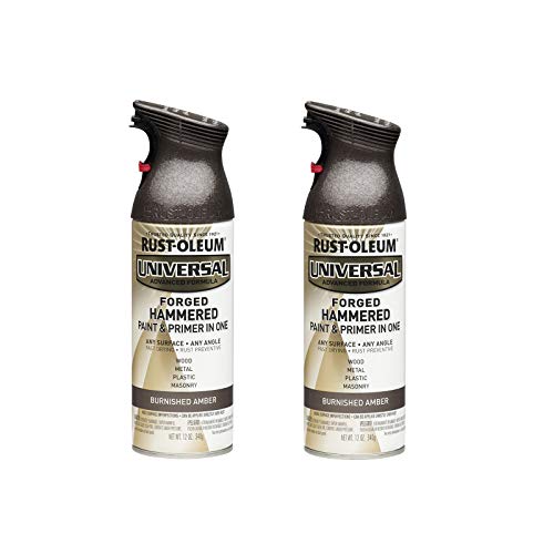 Image of Rust-Oleum 271480-2PK Universal All Surface Forged Hammered Spray Paint, 12 oz, Burnished Amber, 2 Pack
