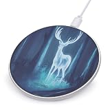 Deer Wireless Charger Portable 10W Fast Wireless Charging Pad Compatible with Phone Ultra-Thin Charging Station Lightweight Charger Mat for Travel Home Office Desk