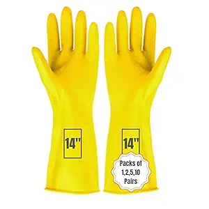 ETSHandPro Heavy Duty Multi Purpose Kitchen, Gardening, Dishwashing cleaning rubber gloves Size 14