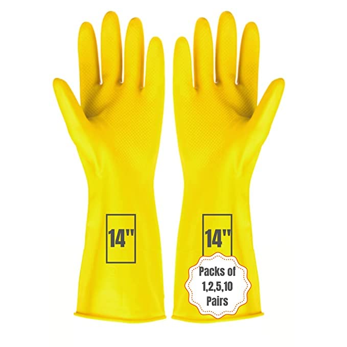 ETSHandPro Heavy Duty Multi Purpose Kitchen, Gardening, Dishwashing cleaning rubber gloves Size 14 (B0B4D5RLZV) Amazon Price History, Amazon Price Tracker