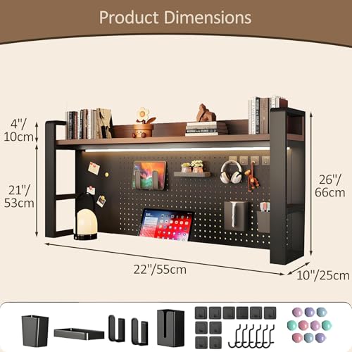 Clapier de bureau avec panneau perforé et étagère modulable en acier