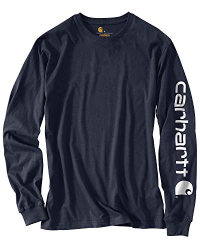 Carhartt Men's Signature Sleeve Logo Long Sleeve T-Shirt Original Fit,Navy,XX-Large – Ansicht 1